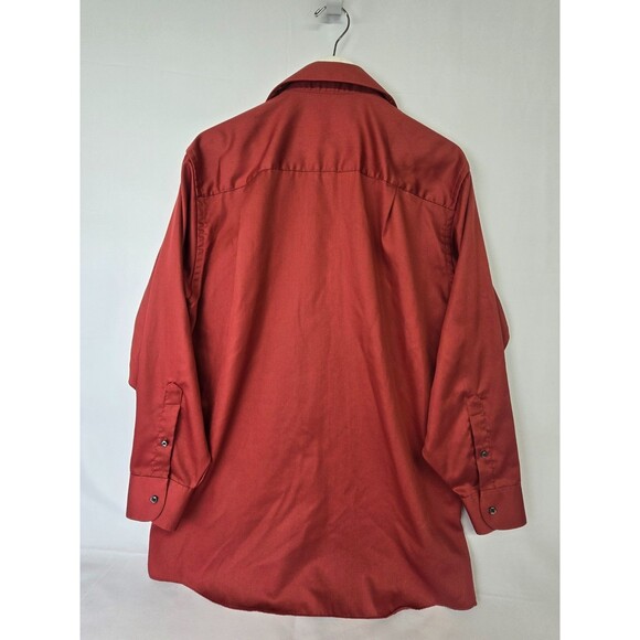 Geoffrey Beene Fitted Dress Shirt Men's Large 16 Wrinkle Free Deep Red - Picture 2 of 9